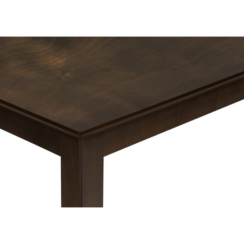 Monarch Specialties I 1302 - Dining Table, 60" Rectangular, Kitchen, Dining Room, Brown Veneer, Wood Legs, Transitional