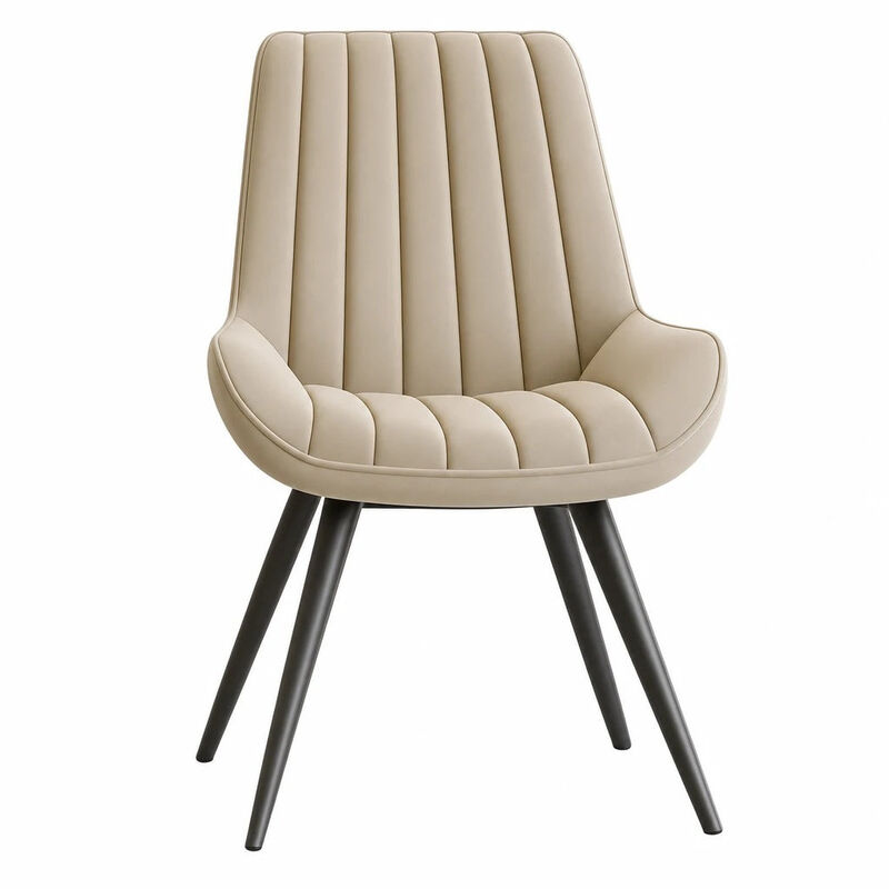 Modern Ribbed Fabric Upholstered Dining Chair Set of 4 image number 0