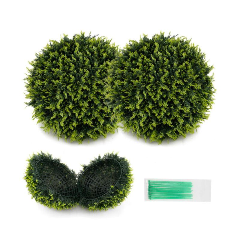 Hivvago 2 Pieces Indoor Outdoor Faux Decorative Balls