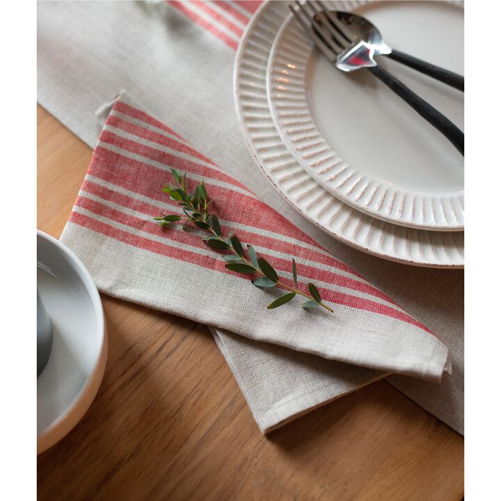 Solino Home 100% Pure Linen Dinner Napkins 20 x 20 Inch Set of 4 - Farmhouse