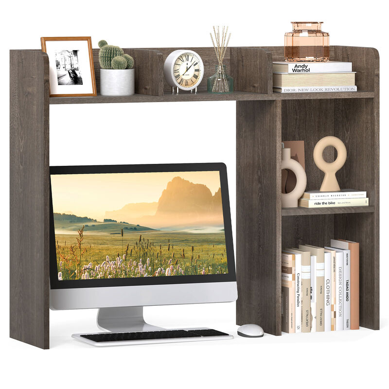 3-Tier Desk Bookshelf with 4 Open Shelves, Multipurpose Storage for Home or Office