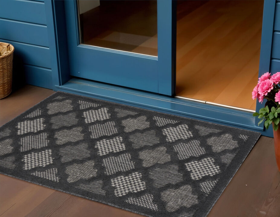 HomeRoots Trellis Indoor Outdoor Area Rug
