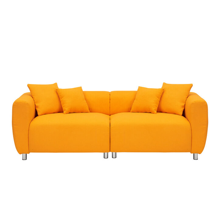 Merax Oversized Mid-Century Loveseat Sofa with Lambswool Fabric
