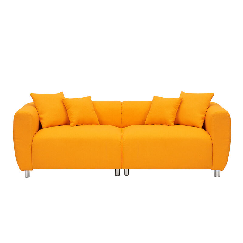 Merax Oversized Mid-Century Loveseat Sofa with Lambswool Fabric