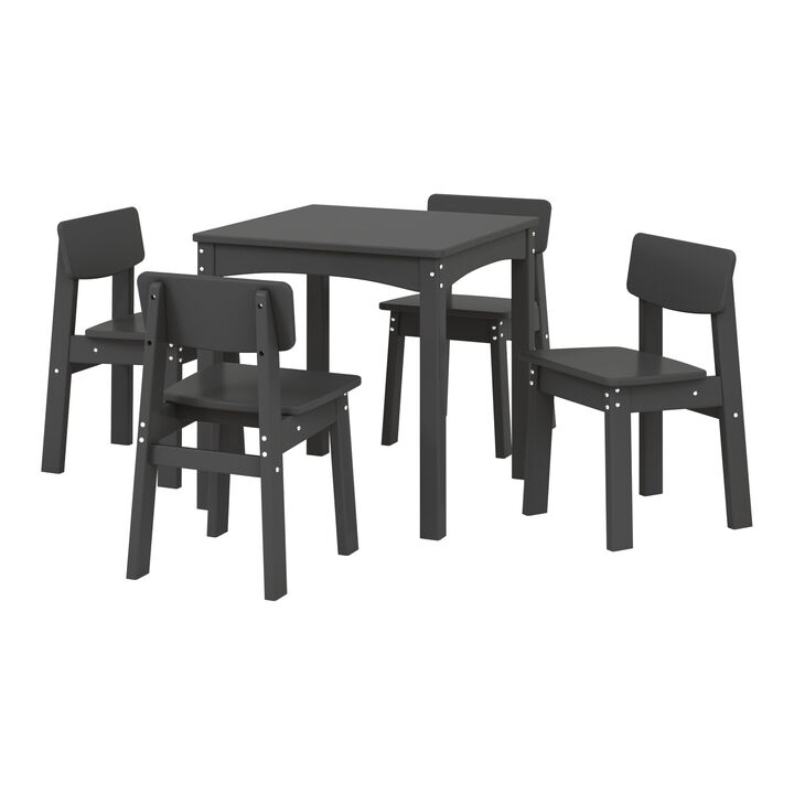 WestinTrends Kids 5-Piece Modern HDPE Dining Table and Chairs Set
