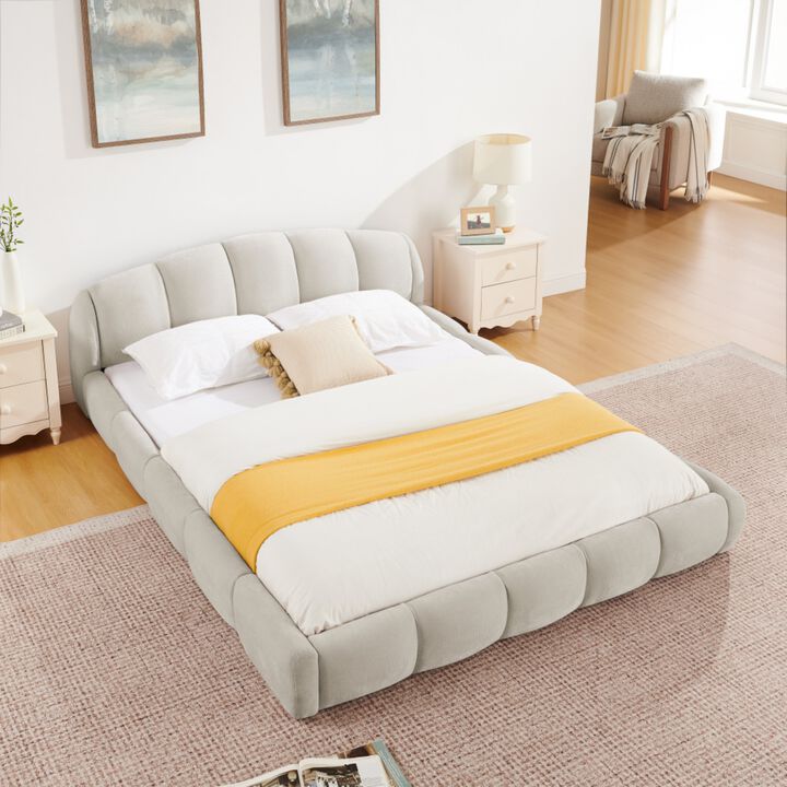 Nefjad Chenille Upholstered Platform Bed Frame