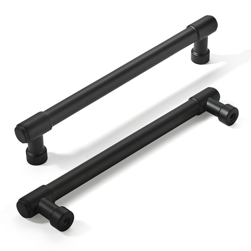 khtumeware 6 Pack Matte Black Cabinet Pulls 6 Inch(152mm) Hole Centers Kitchen Cabinet Handles Cabinet Hardware Kitchen Handles