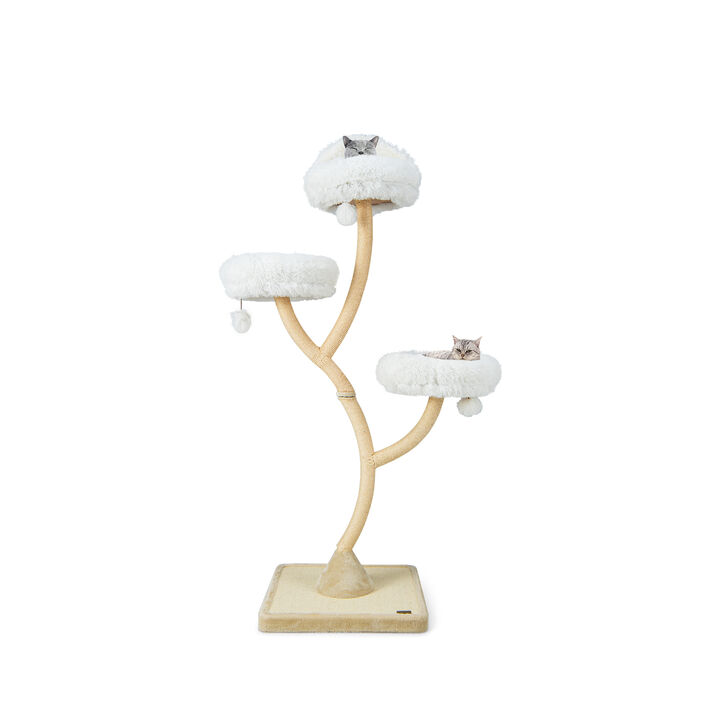 70" Tall Cat Tree 4-Layer Cat Tower with 3 Perches and Dangling Balls