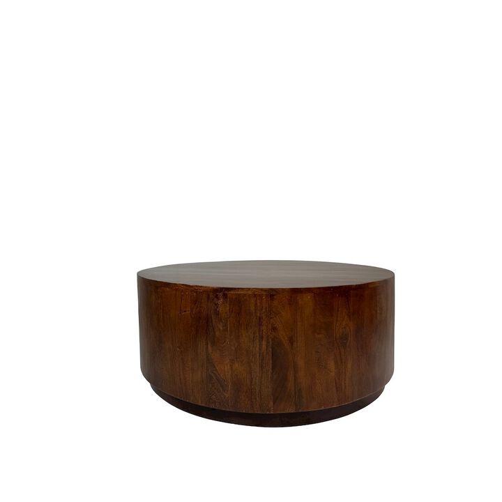 Carolina Living Krissa 30 Round Mango Wood Coffee Table - Chestnut