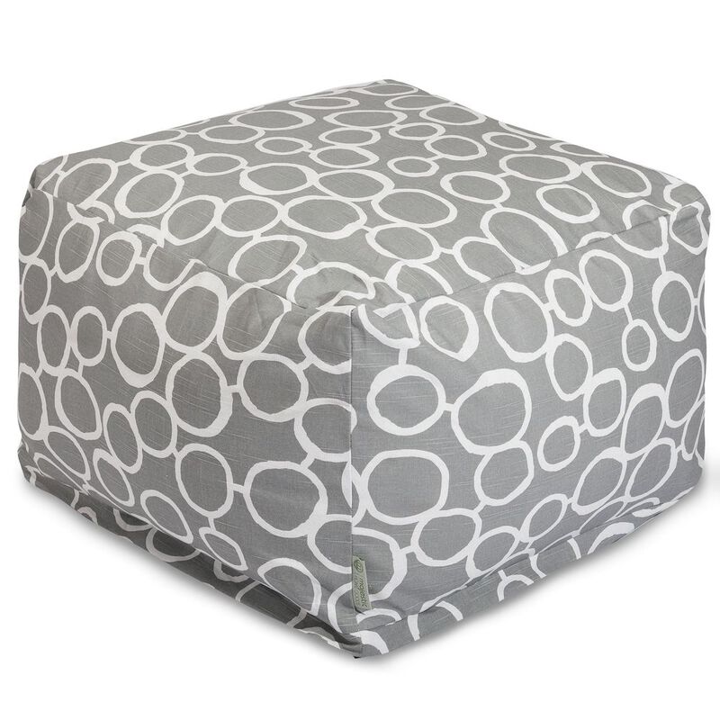 Majestic Home Goods Ottoman Pouf Fusion Gray