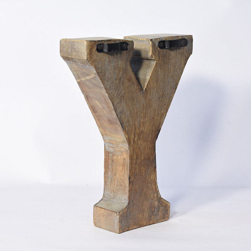 Vintage Gray Handmade Eco-Friendly "Y" Alphabet Letter Block For Wall Mount & Table Top Décor