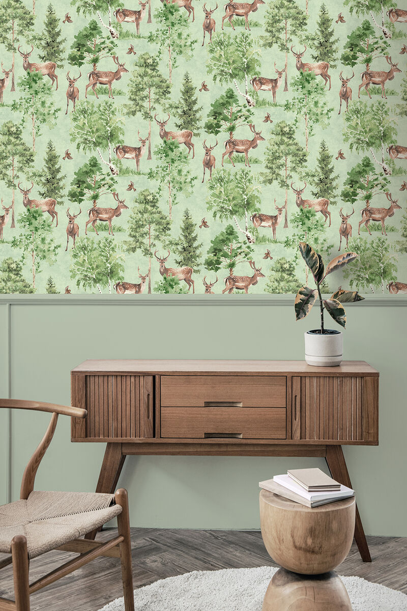 Cletis Neutral Deer Forest Wallpaper (Set of 2) image number 3