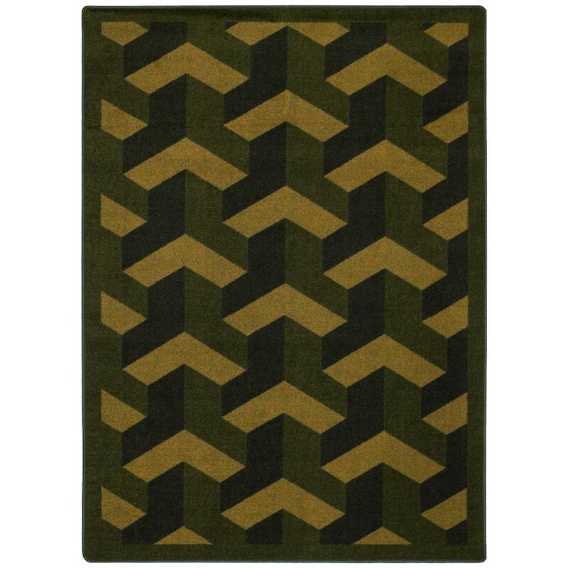 Joy Carpets Kaleidoscope Rooftop 10'9 x 13'2 Area Rug in Color Beige