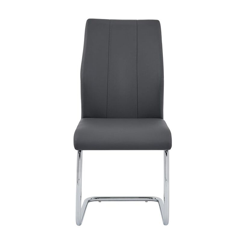 Best Master Furniture Gudmund 2-piece Modern Dining Chairs in Gray Faux Leather