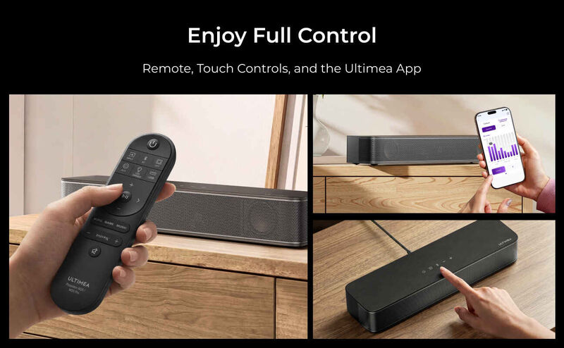 ULTIMEA 2.1ch Compact Soundbar for TV, 3" Built-in Subwoofer, App Control, 120W Peak Power, Bluetooth 5.4, OPT/AUX, PC&TV Sound Bar image number 2