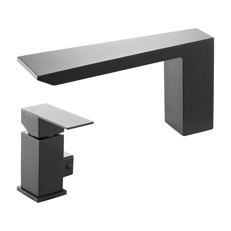 Waterfall Roman Tub Faucet Set with Handheld Shower, 3 Hole Bathtub Faucet-     Matte Black image number 9