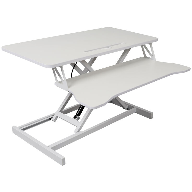 GOODSILO Ergonomic Adjustable Height Standing Desk Converter with Keyboard Tray for Home Office Workstations and Computer Monitors image number 4