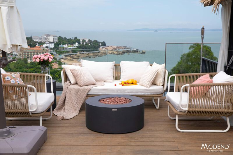 Modeno Venice Concrete Outdoor Patio Fire Pit Table image number 1