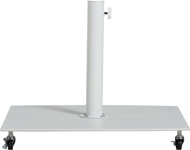 Meridian Furniture Fiji Grey Fabric / Matte White Aluminum Patio Umbrella with Base Sets