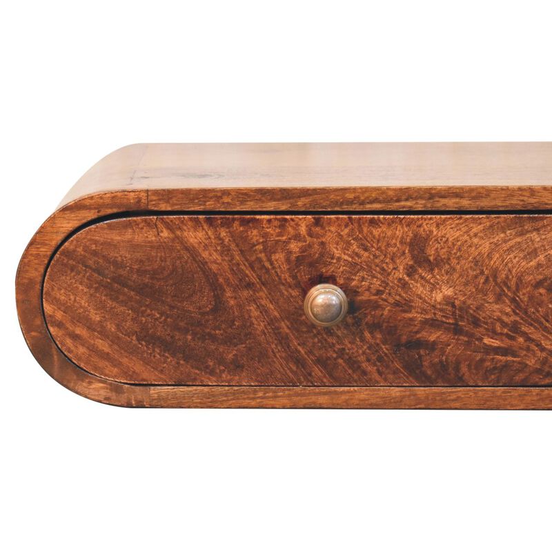 Artisan Furniture Solid Wood Wall Mounted California Walnut Console Table