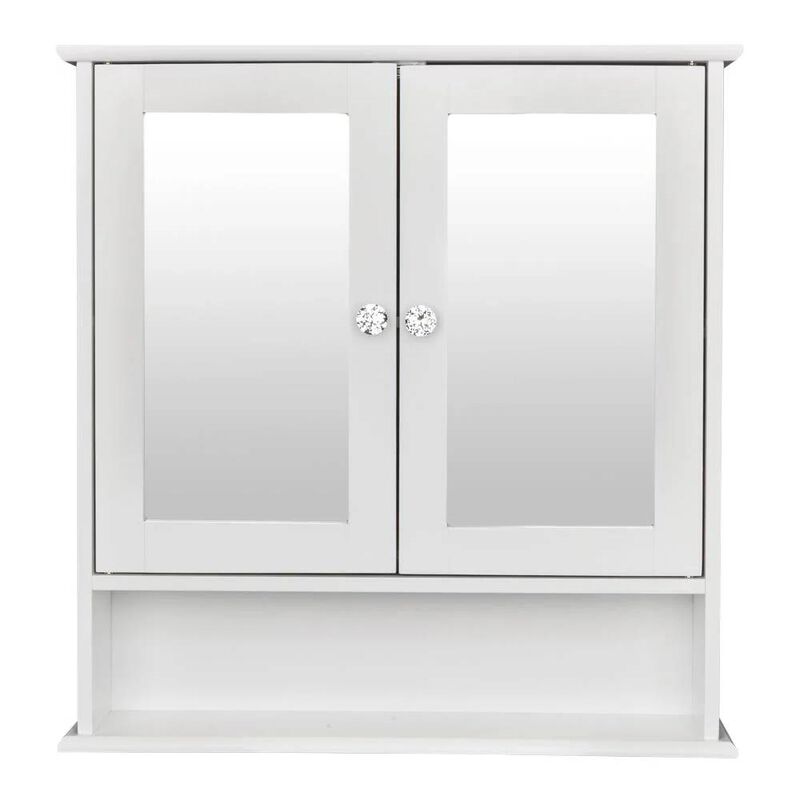 Hivvago 2-Door Wall Mounted Bathroom Medicine Cabinet with Mirror in White