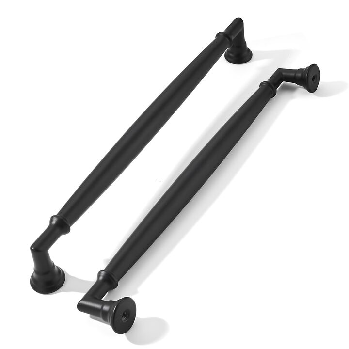 khtumeware 5 Pack 8 Inch(203mm) Matte Black Cabinet Pulls Heavy Duty Solid Cabinet Handles Kitchen Cabinet Hardware for Cupboard