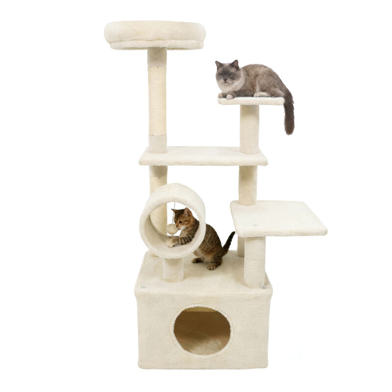 Tall 48-Inch Kitten Tower with Multi-Level Platforms and Padded Condo Perch image number 7