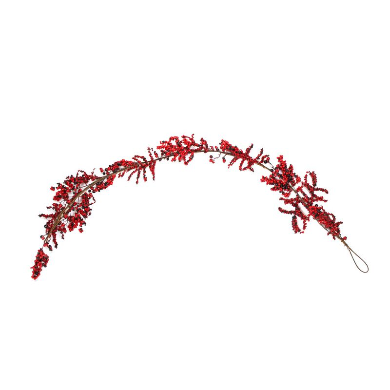 6' x 8" Burgundy Red Berry Artificial Christmas Garland- Unlit image number 1