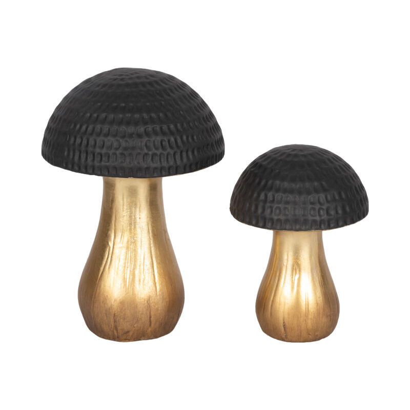 7" Hammered Top Mushroom, Black/gold image number 5