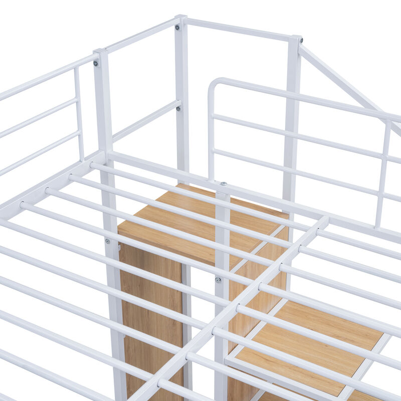 Merax Metal Bunk Bed with Lateral Storage Ladder