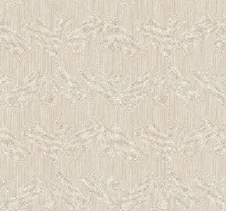 Fine Line Beige Geometric Wallpaper