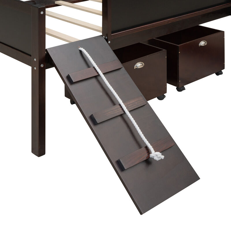 Merax Loft Bed with 2 Storage Boxes