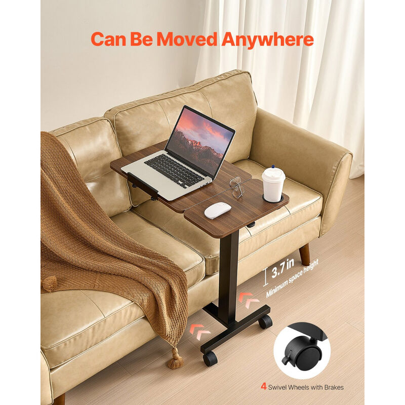 Height & Angle Adjustable Laptop Table &ndash; Flip Desktop Rolling Desk for Home or Office image number 1