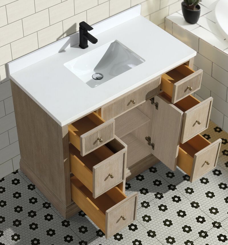 Redondo 42" Bathroom Vanity Ash Oak image number 6