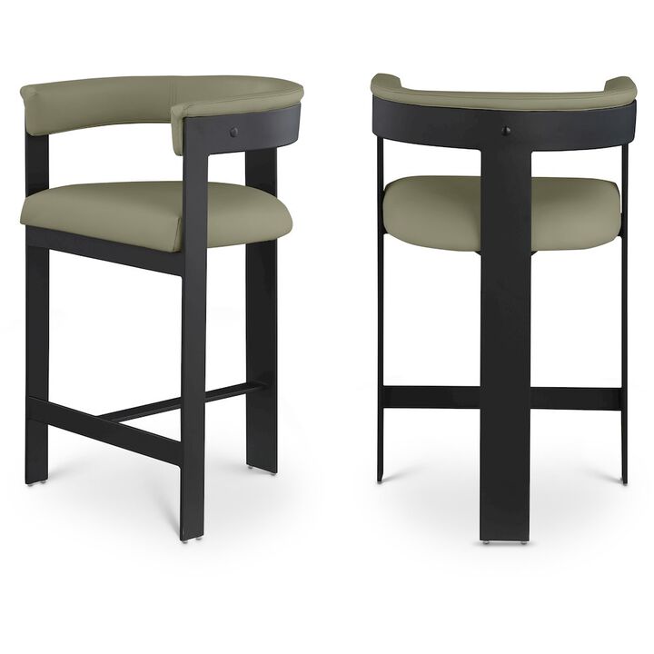 Meridian Furniture Romeo Vegan Leather Counter Stool, Set of 2