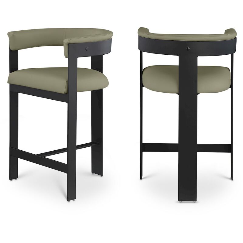 Meridian Furniture Romeo Vegan Leather Counter Stool, Set of 2