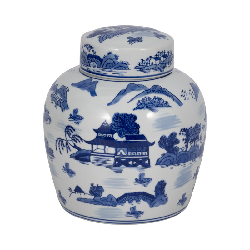 Cer, 9"h Rounded Jar W/ Lid image number 3