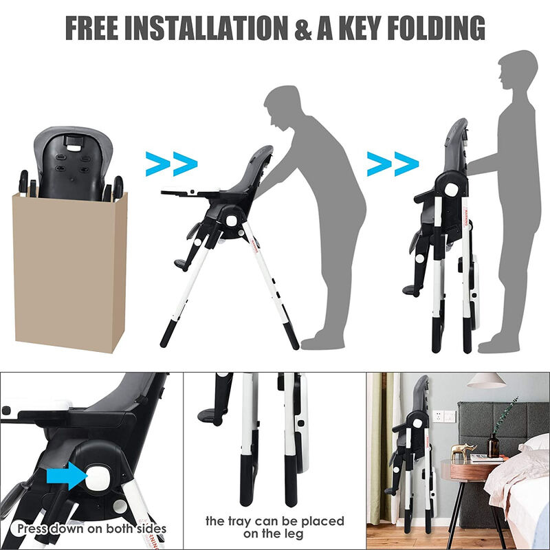 4-in-1 High Chair Booster Seat with Adjustable Height and Recline