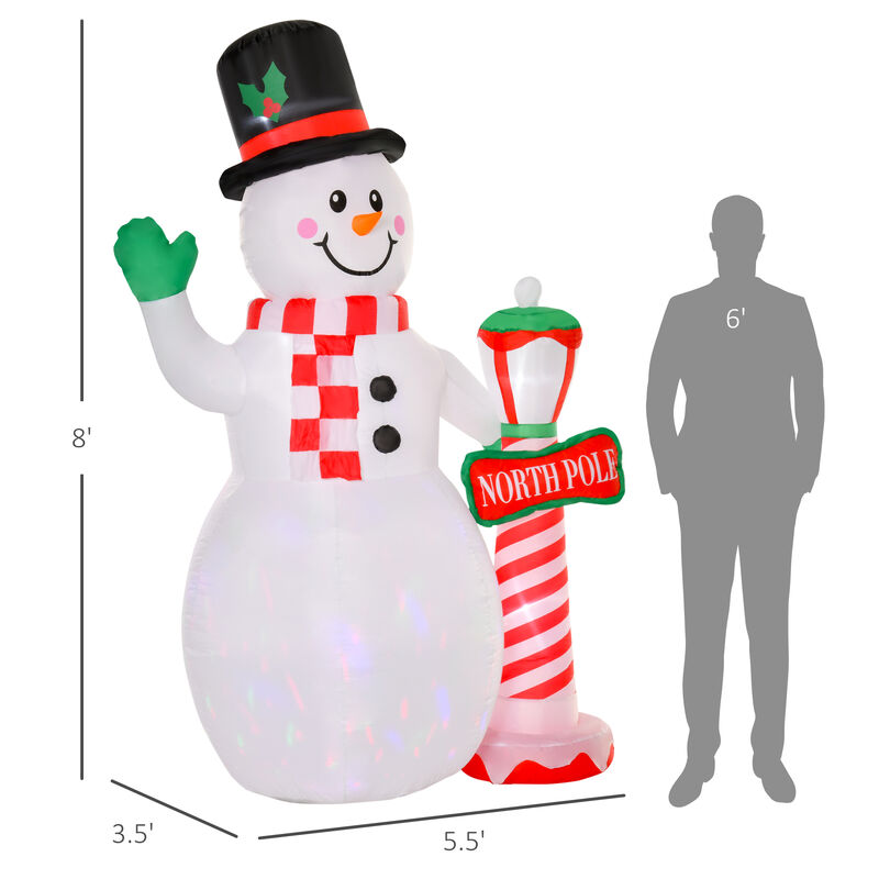 8 ft LED Light Up Snowman Outdoor Christmas Inflatable Lighted Yard Decoration