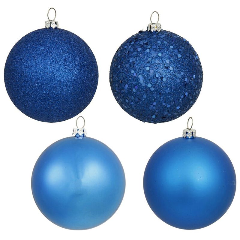 Vickerman N590702 2.75 in. Blue 4 Finish Ornament Asst 20-Box image number 0