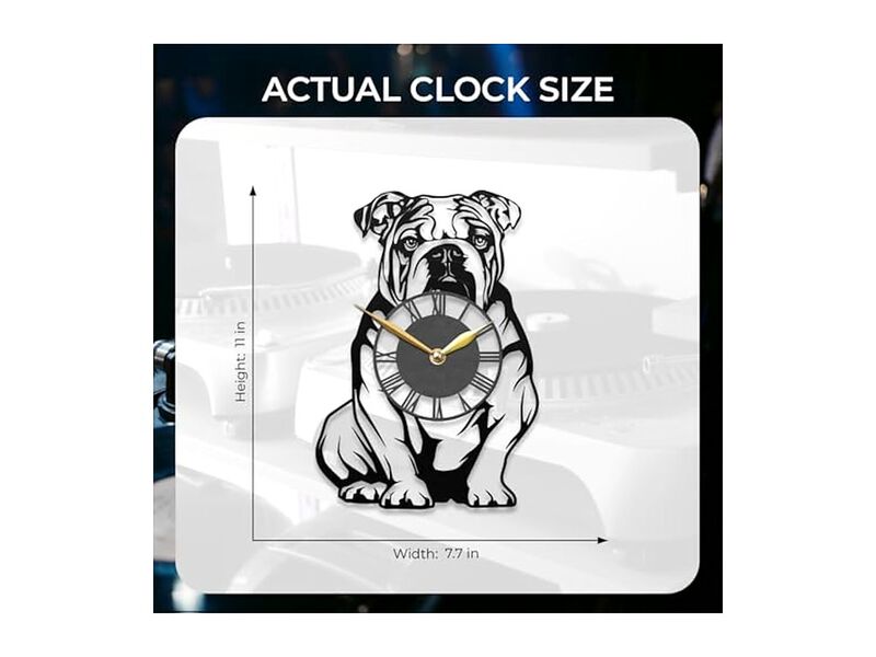 English Bulldog LED Lights Dog Lovers Wall Clock Black Home Decor image number 2