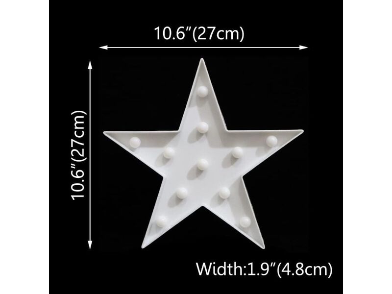LED Star Marquee Night Light Battery Operated Table Lamp for Kids Nursery image number 2