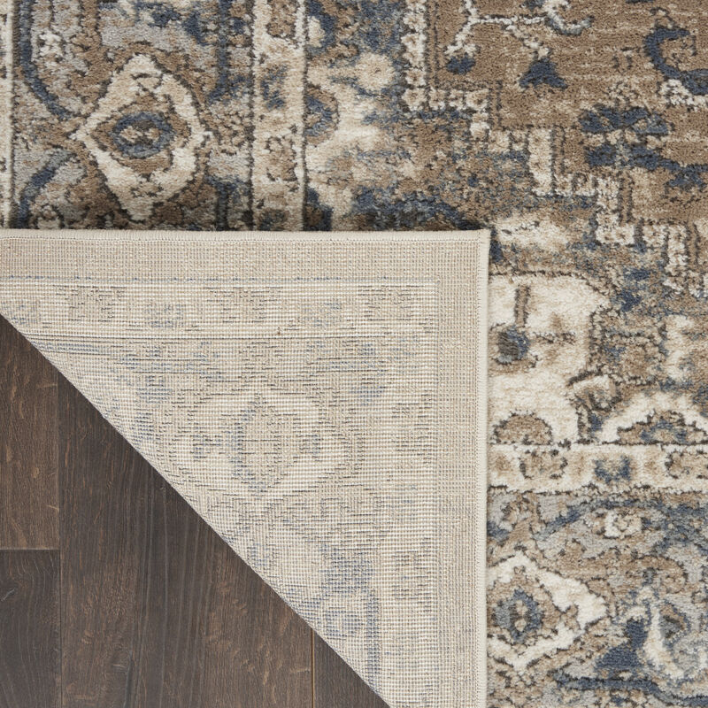 Quarry QUA05 Beige/Gray 2'2" x 16' Rug image number 2
