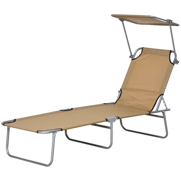 Hivvago Outdoor Chaise Lounge Chair with Canopy