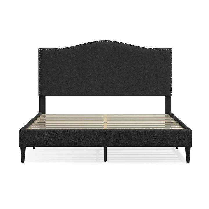 Rize Home Leighford Queen Platform Bed Gray (Dark)
