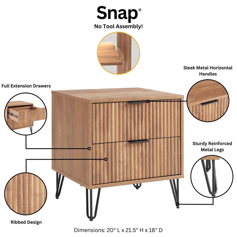 Dumbo Dresser and 2-Drawer Nightstand Set in Brown image number 7