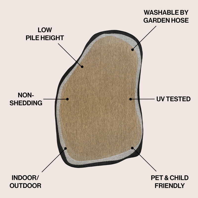 Wyatt Modern Rustic Abstract Indoor/Outdoor Shaped Area Rug