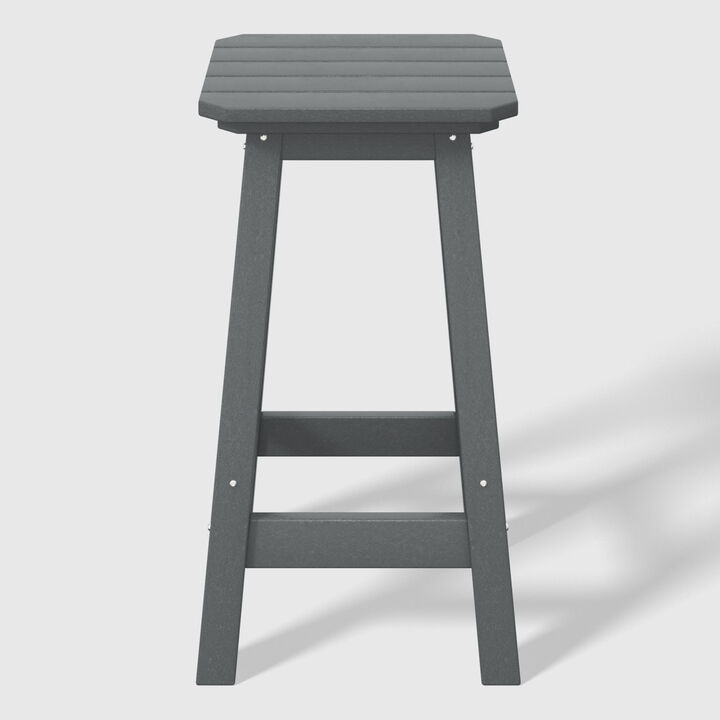 WestinTrends 24" HDPE Outdoor Patio Counter High Backless Square Bar Stool