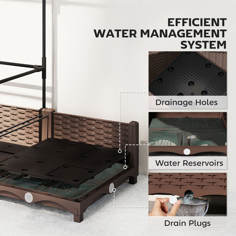 Hivvago Raised Planter Box with Trellis and Self-Watering Feature image number 7