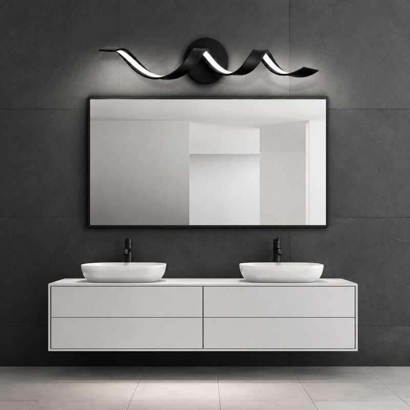 Modern Dimmable LED Bathroom Vanity Light Fixture Over Mirror Spiral Design Wall Mount Lighting image number 3